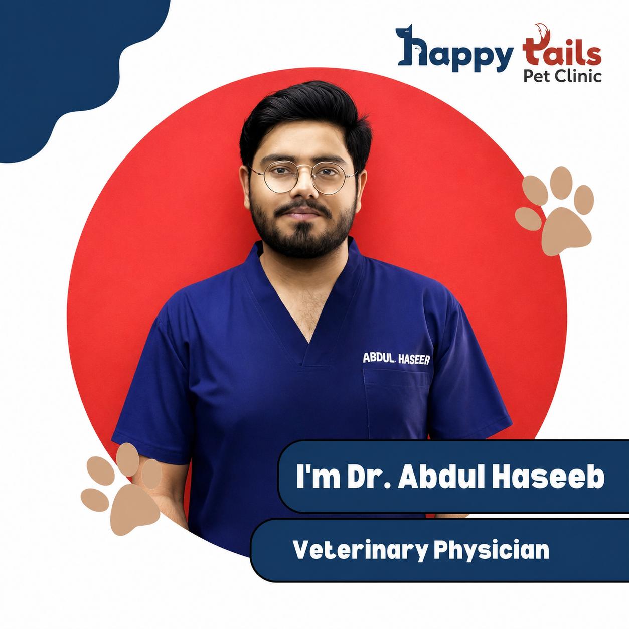 Dr. Abdul Haseeb, Veterinary Physician at Happy Tails Pet Clinic