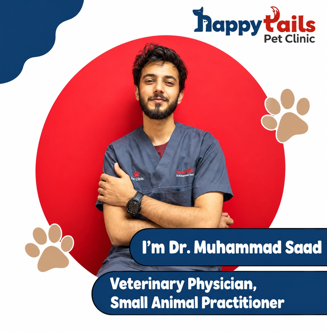 Dr. Muhammad Saad, Veterinary Physician and Surgeon at Happy Tails Pet Clinic