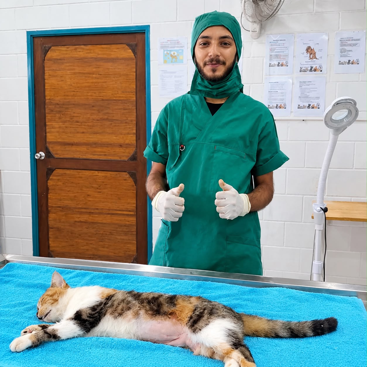 Veterinary team at Happy Tails during a procedure